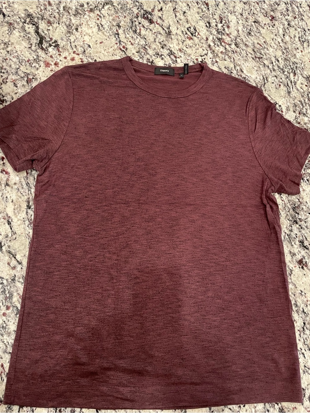Theory Short-Sleeve Crew Neck T-Shirt in Heathered Maroon